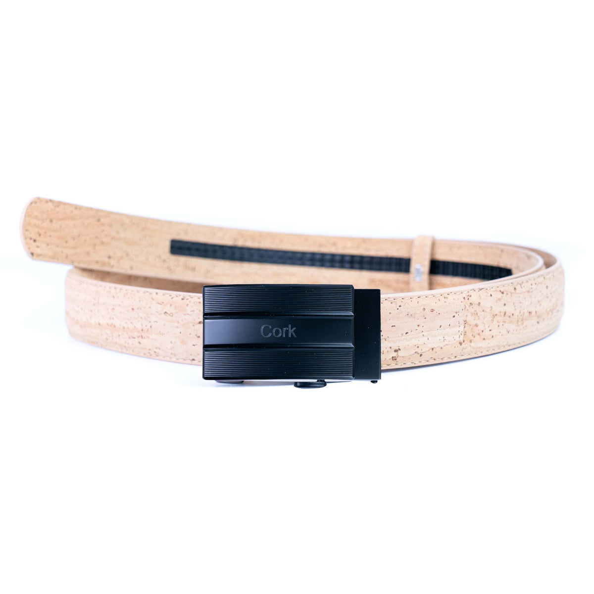 Slim Cork Belt 20mm – Vegan, Lightweight, Adjustable, Nickel-Free Buckle Brown Cork Vegan Belt - 38mm Trim-to-Fit | Assisi Style main image 2