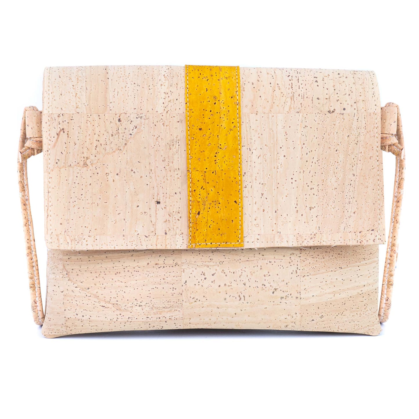 Cork Crossbody Bag with Color Stripe - Vegan Shoulder Bag BAGP-356
