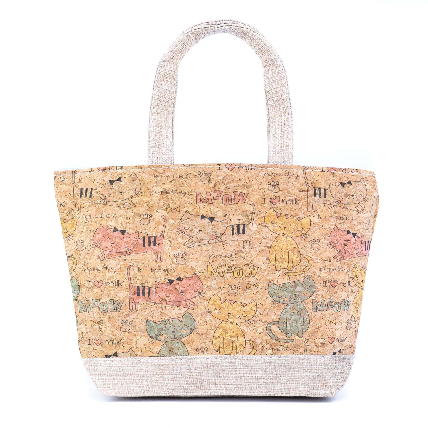 Small Cork Tote Handbag with Zipper BAG-2380