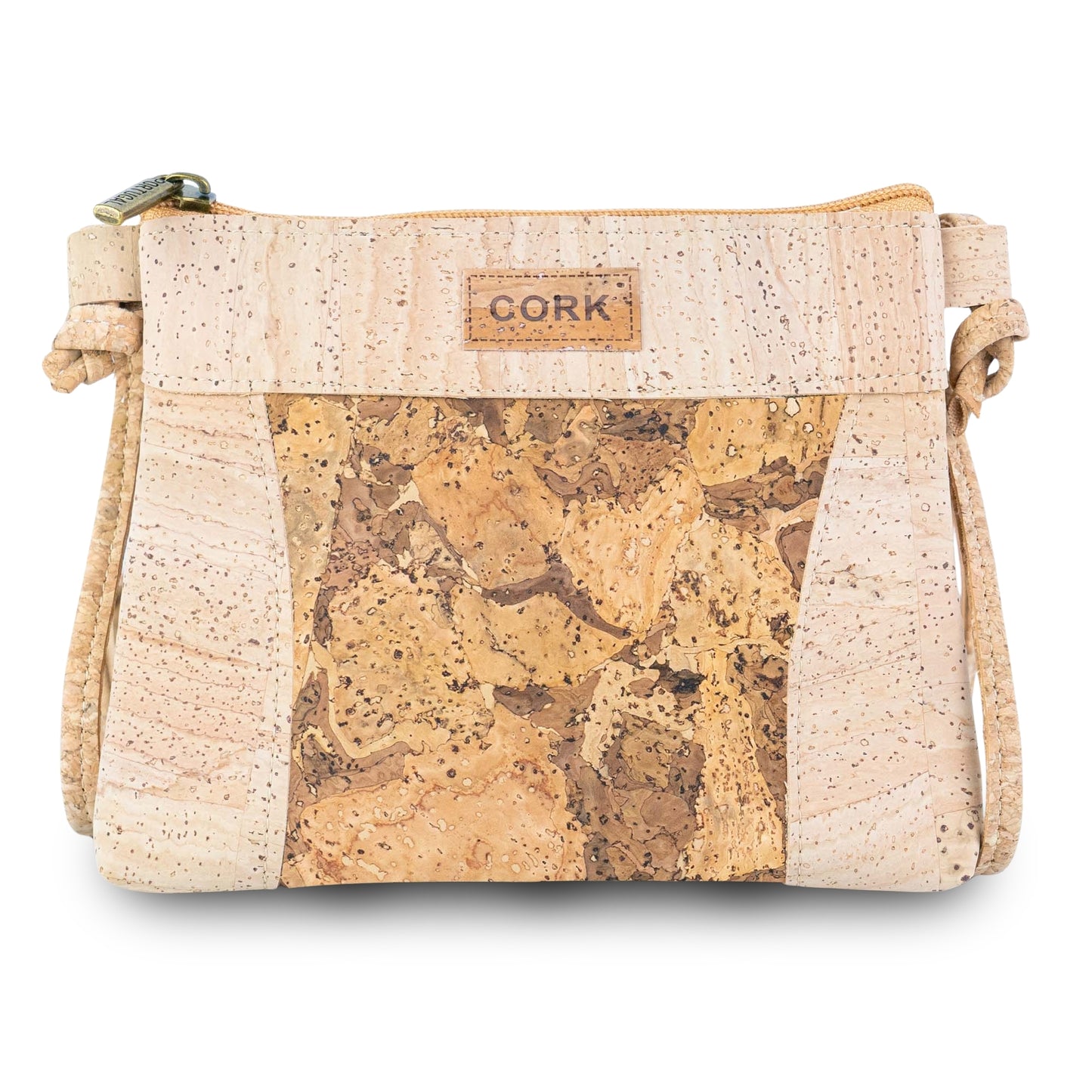 Premium Natural Cork Crossbody Bag with Colourful Front Panel BAGP-388