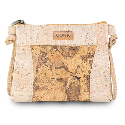 Premium Natural Cork Crossbody Bag with Colourful Front Panel BAGP-388