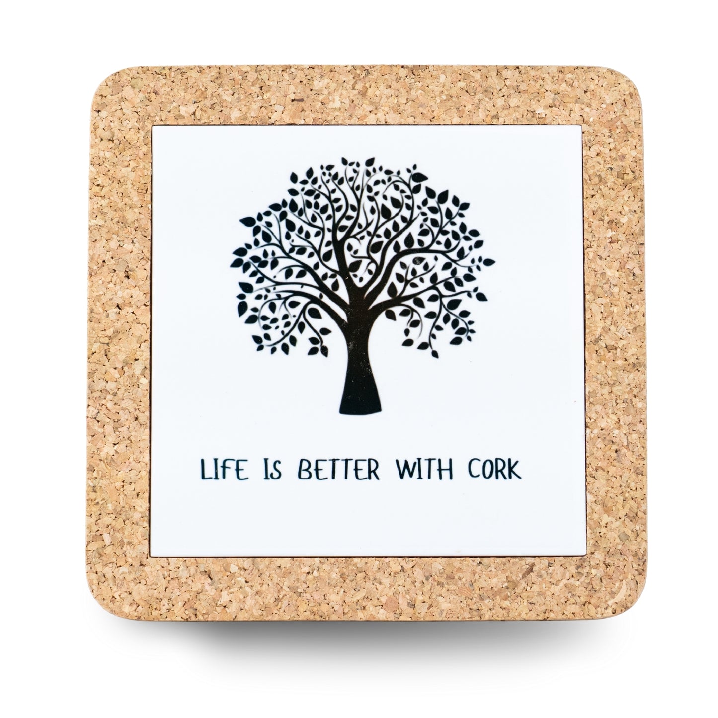 NEW STYLE Ceramic Tile Coaster on Cork Base L-1122