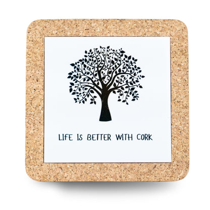 NEW STYLE Ceramic Tile Coaster on Cork Base L-1122