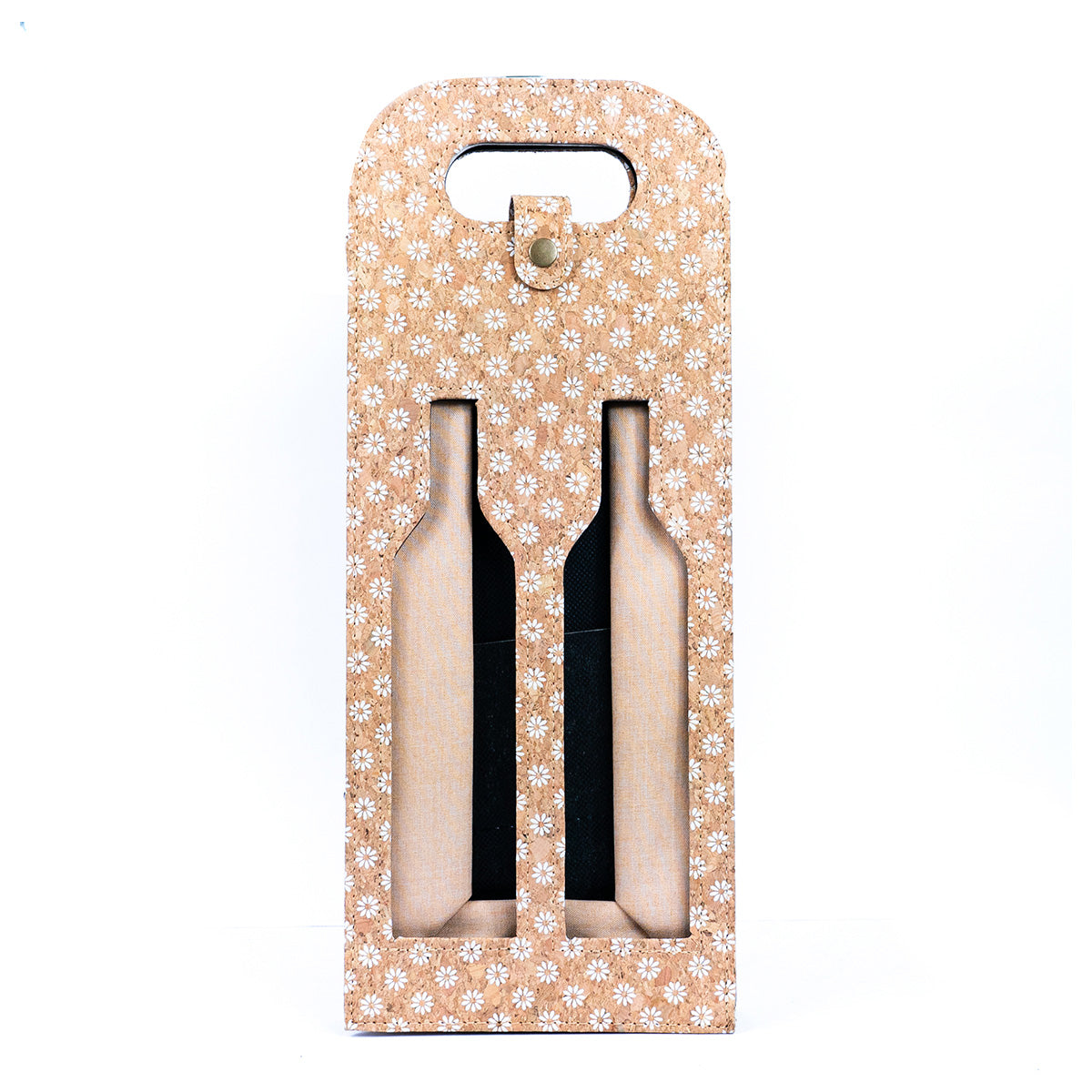 Dual-Bottle Bohemian Cork Wine Carrier and Gift Bag L-911