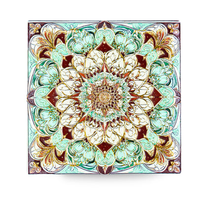 Mandala Ceramic Coasters with Cork Backing L-1138-12