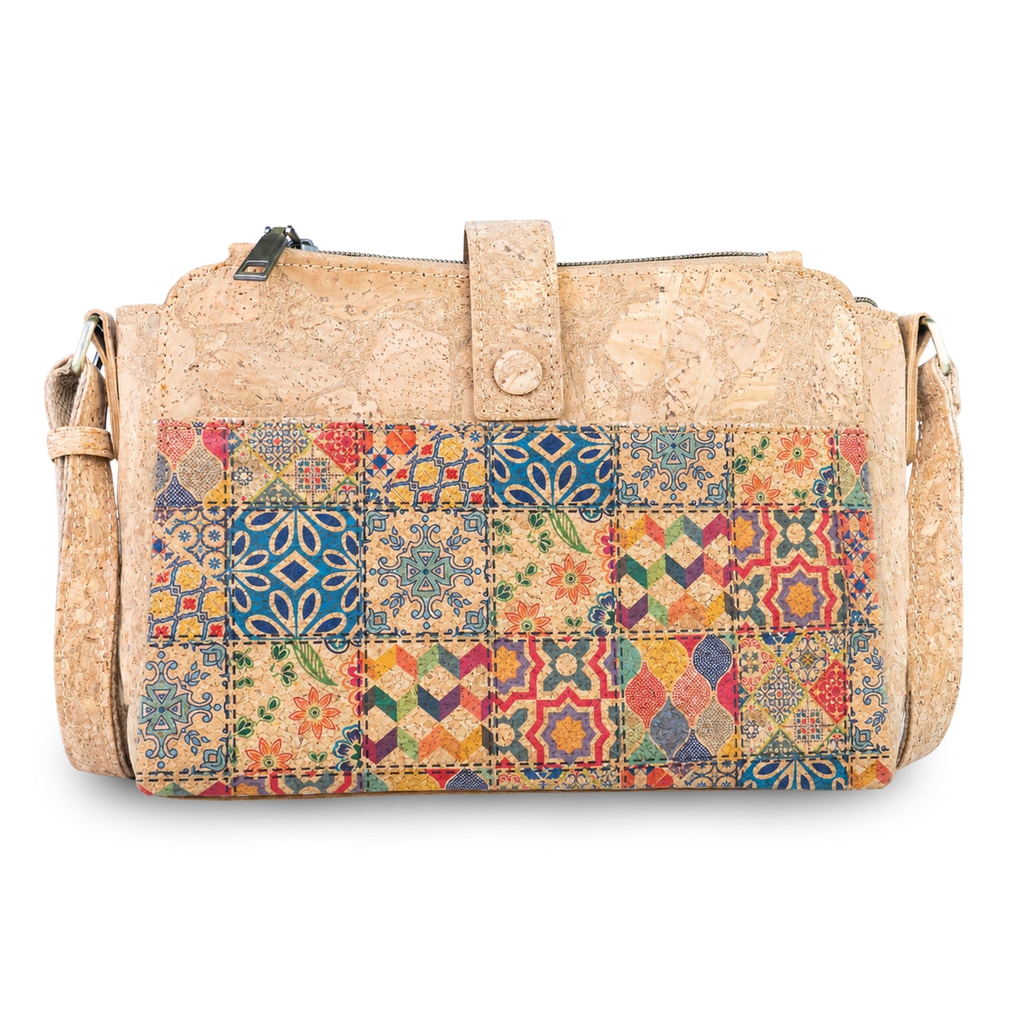 Natural Cork Multi-Compartment Crossbody Bag BAGD-657