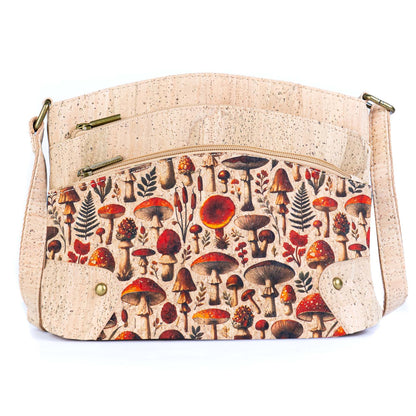 Multi-Pocket Cork Crossbody Bag with Adjustable Shoulder Strap BAG-2394