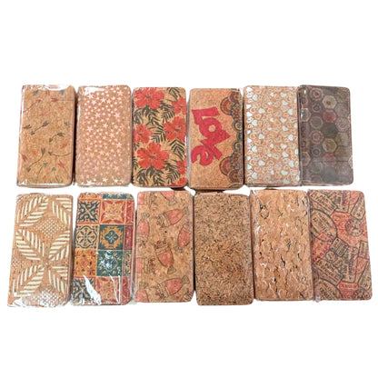12pcs | Printed Cork Zip-Around Wallet —BAGD-623
