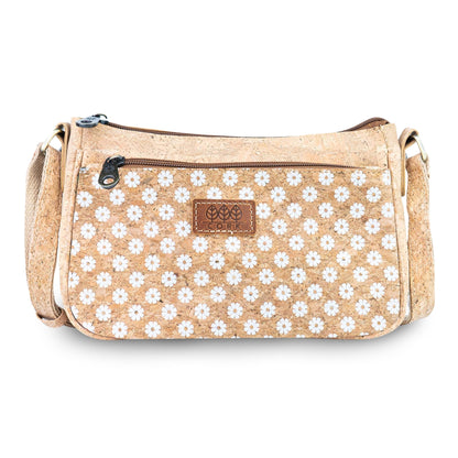 Cork Crossbody Bag with Front Zip Pocket – Adjustable Strap BAGD-653