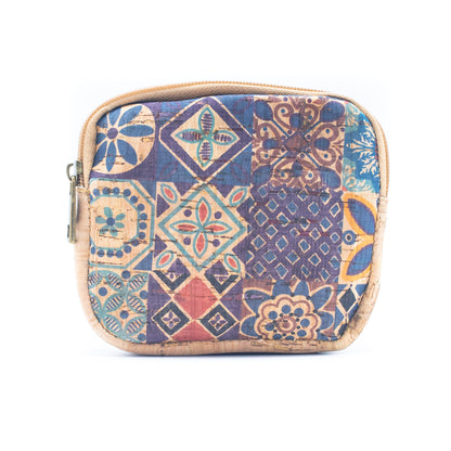 Cork coin purse cube pattern wallet BAGF-002-MIX-8 RANDOM