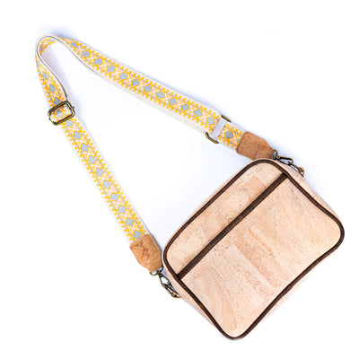 Ladies' Natural Cork Crossbody Bag with Wide Shoulder Strap BAGP-164