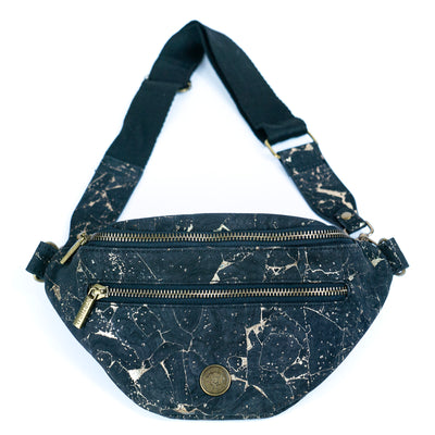 Natural Cork Sling Bag for Women with Adjustable Strap and Metal Zippers SLING-BAG-2312