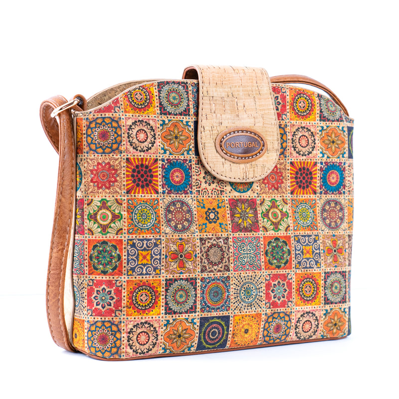 Floral Printed Cork Crossbody Bag BAGD-597