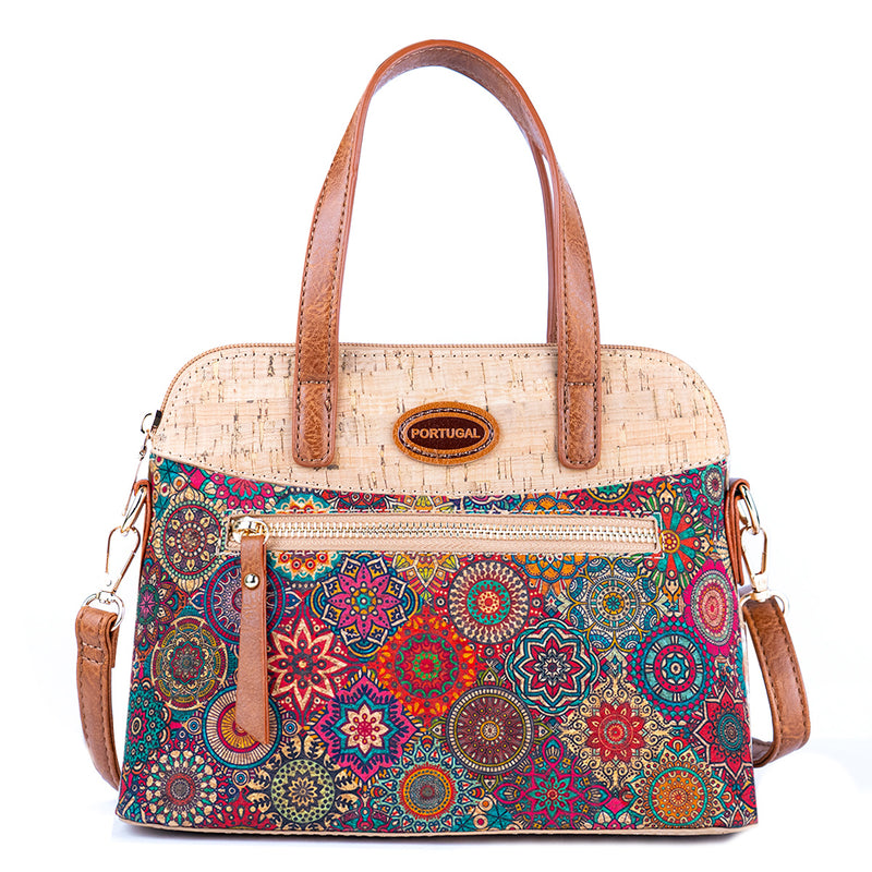 Floral Printed Cork Handbag & Crossbody Bag BAGD-588