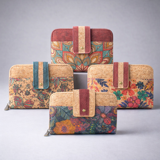 Cork Women's Rose&Plant Card Holder Printed Wallet – BAG-2242