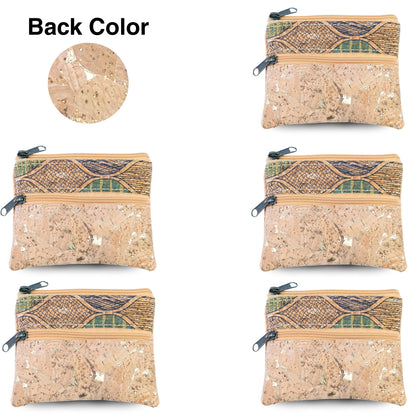 Lisbon Cork Coin Purse with Two Zip Pockets – Pack of 5 | BAGP-289C