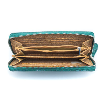 Turquoise Green Cork Wallet with Detachable Wrist Strap BAG-2084