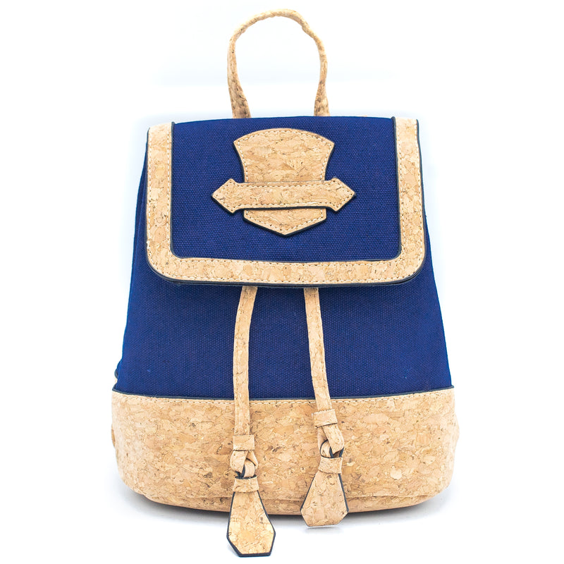 Azure Chic Cork and Cotton Backpack- BAG-2078