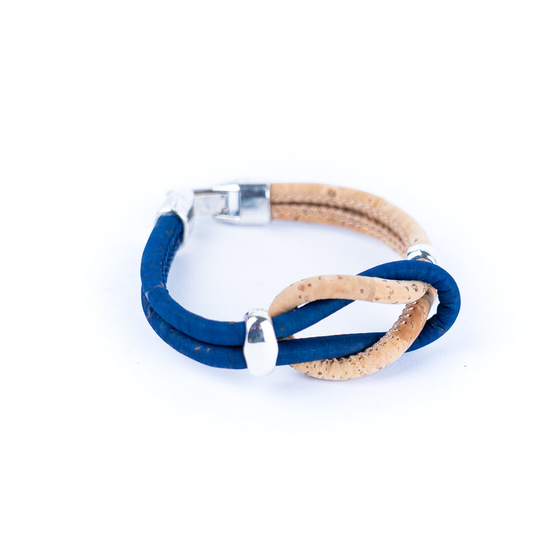 Colorful cork cord handwoven unisex bracelet DBR-053-MIX-5