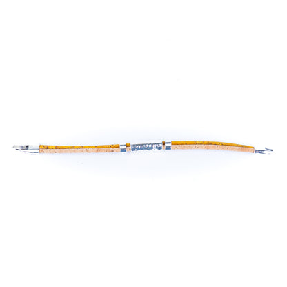 Natural cork cord  with Silver tube alloy accessories handmade women's bracelet BR-446-MIX-5