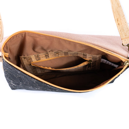Cork Crossbody Shoulder Bag – Vegan Cork Purse with Zipper Closure | BGBP-115