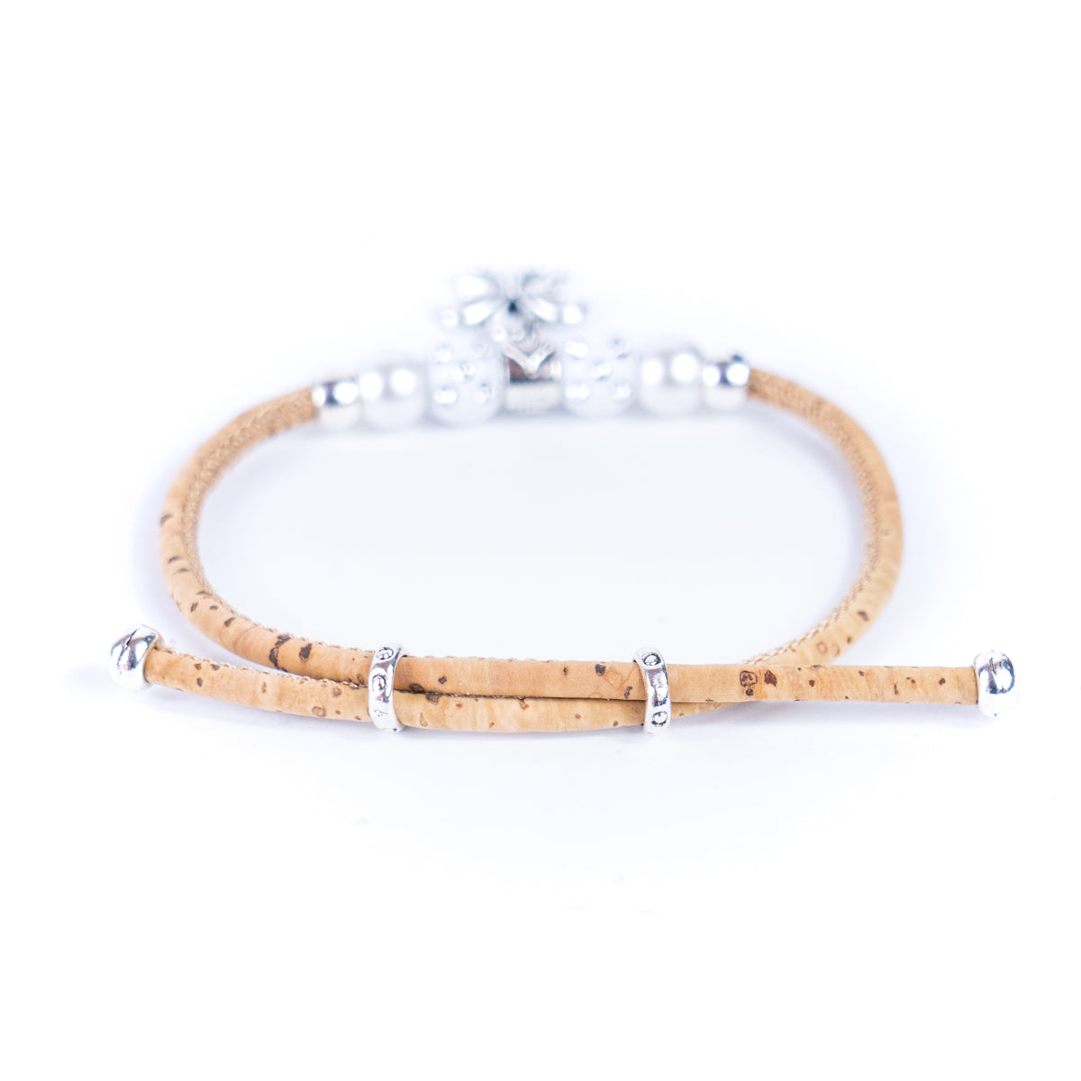 Cork cord and alloy hardware handmade bracelet BR-482-MIX-10