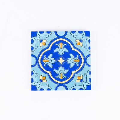 Elegant Portuguese Tile-Inspired Ceramic & Cork Coasters - Set of 8 L-1099