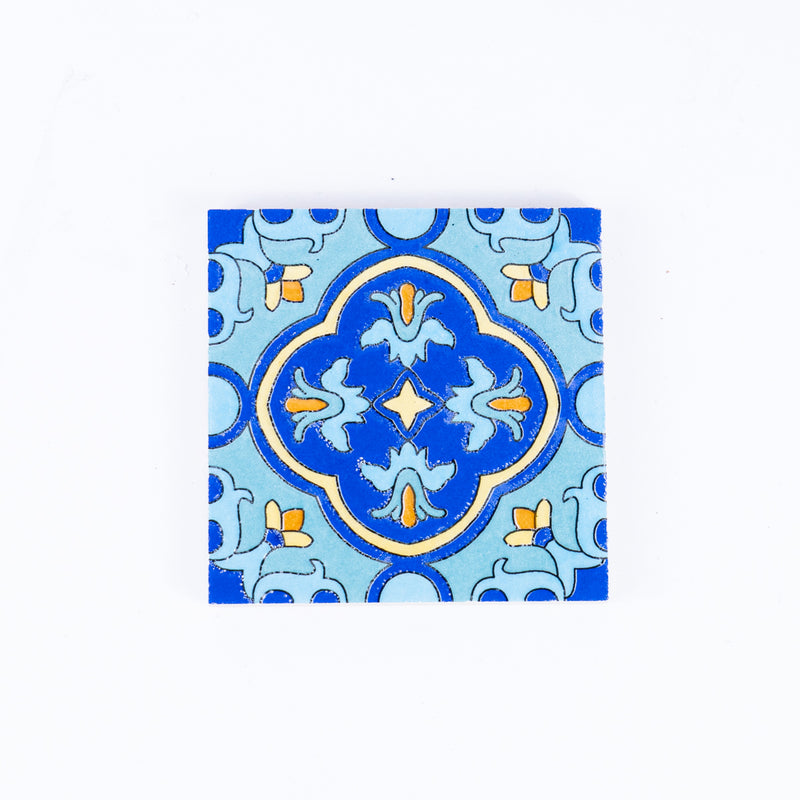 Elegant Portuguese Tile-Inspired Ceramic & Cork Coasters - Set of 8 L-1099