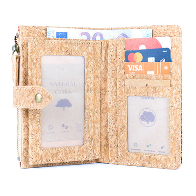 Printed Cork Women's Wallets BAGD-316A-MIX-6（6units）