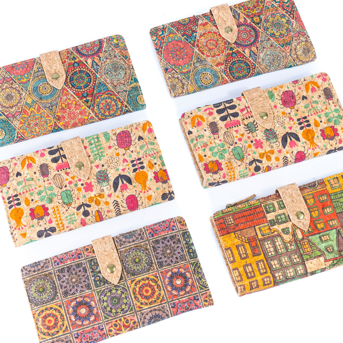 Cork Women's Wallets BAGD-233A-MIX-6（6units）