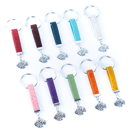 Colorful cork and Fish accessories handmade keychains I-02-D-MIX-10