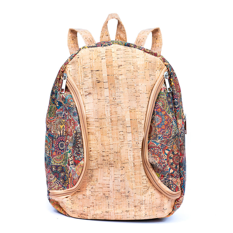 Economical Lightweight Cork Material Bohemian Chic Backpack with Paisley Accents BAGD-531