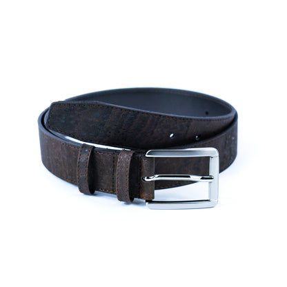 Men’s Cork Belt with Silver Rectangular Buckle L-1039