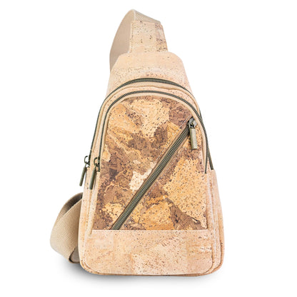 Natural Cork Sling Backpack for Women – Vegan Crossbody Chest Bag BAG-2400