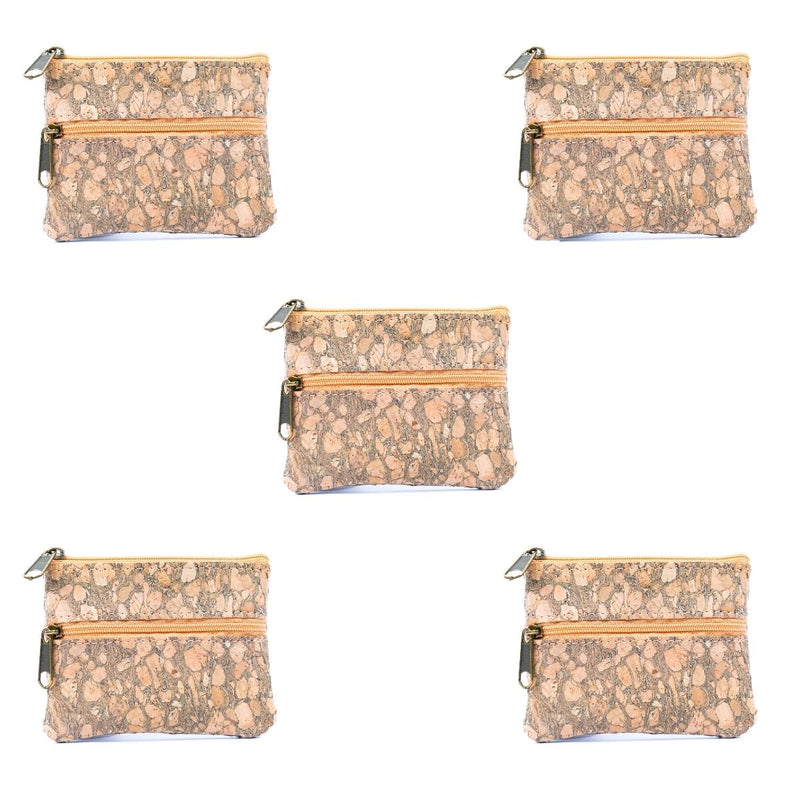 Double Zipper Cork Coin Purse  (5units) BAGP-264