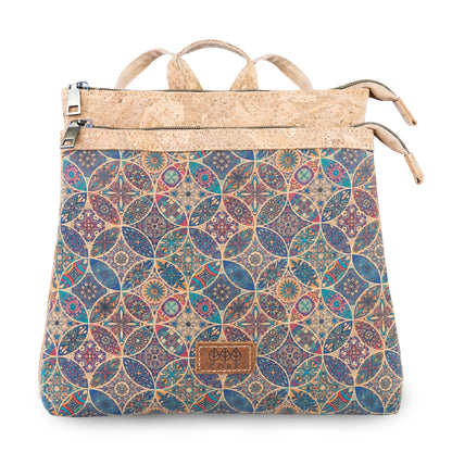 Natural Cork Backpack with Printed Front Panel BAGD-652