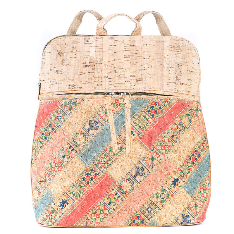 Patchwork Cork Backpack – Sustainable & Stylish BAGD-590