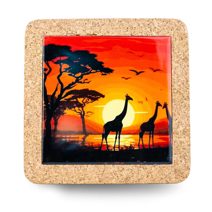 NEW STYLE Ceramic Tile Coaster on Cork Base L-1122