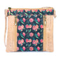 Floral White Print Cork Shoulder Bag with Zippered Pockets BAGP-019