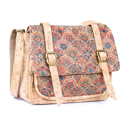 Printed Cork Messenger Crossbody Bag — BAGD-630