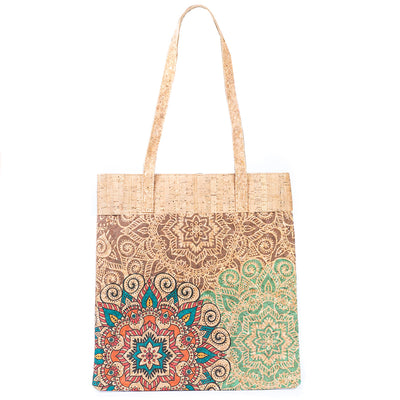 Flash Sale Mandala Print Cork Women's Tote Shopping Bag