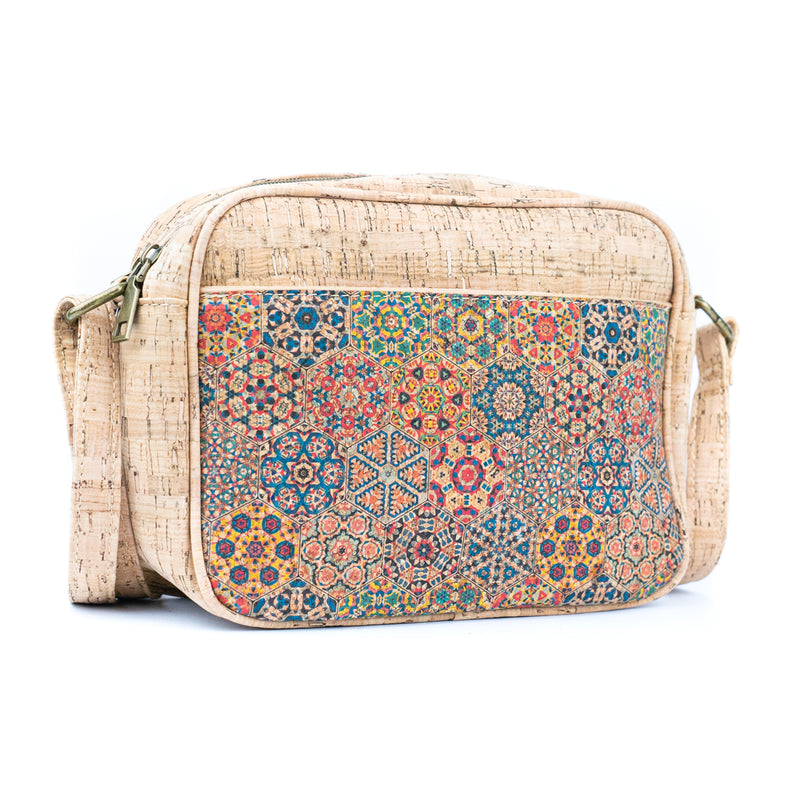 Floral & Mosaic Cork Crossbody Bag – Lightweight, Vegan & Stylish BAGD-564