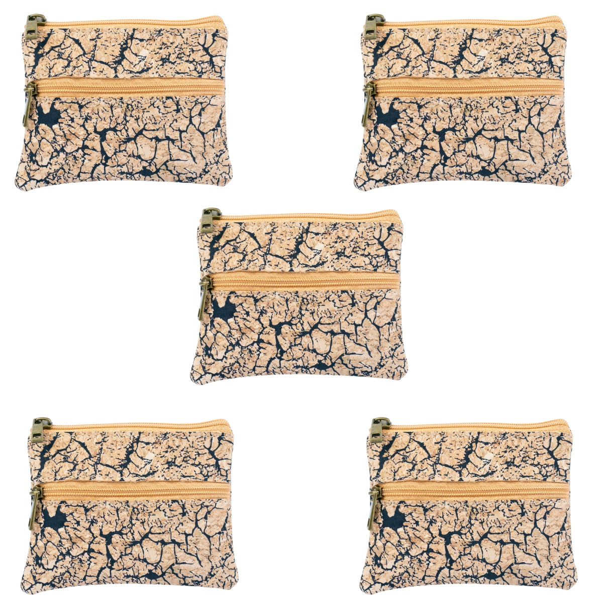 Dual Zip Cork Coin Purse BAGP-309(5units)