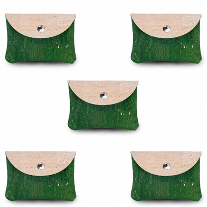 5pcs Natural Cork Coin Purses with Snap Closure BAGP-384