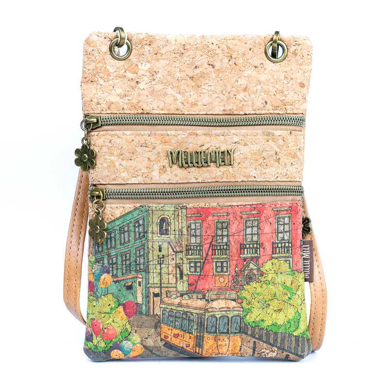 Flash Sale Stylish Cork Crossbody Bag with World Famous City Prints BAGF-098