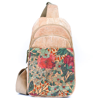 Natural Women's Three-Compartment Sling Bag BAG-2296