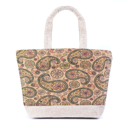 Small Cork Tote Handbag with Zipper BAG-2380