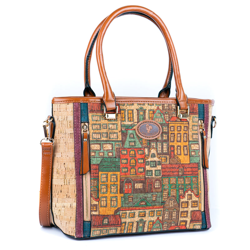 Printed Cork Women’s Handbag with Adjustable Strap BAGD-578