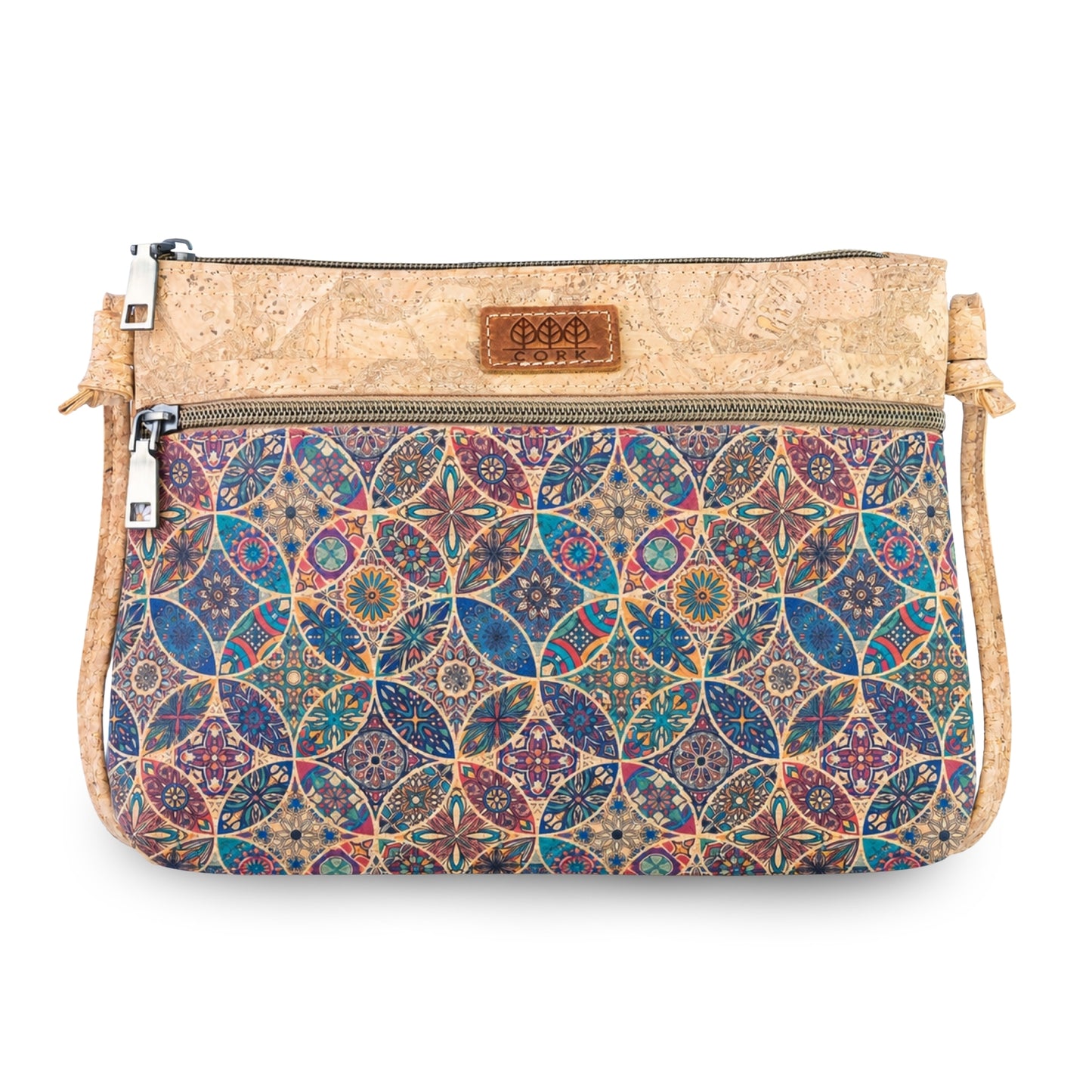 Slim Cork Crossbody Bag with Printed Design BAGD-663