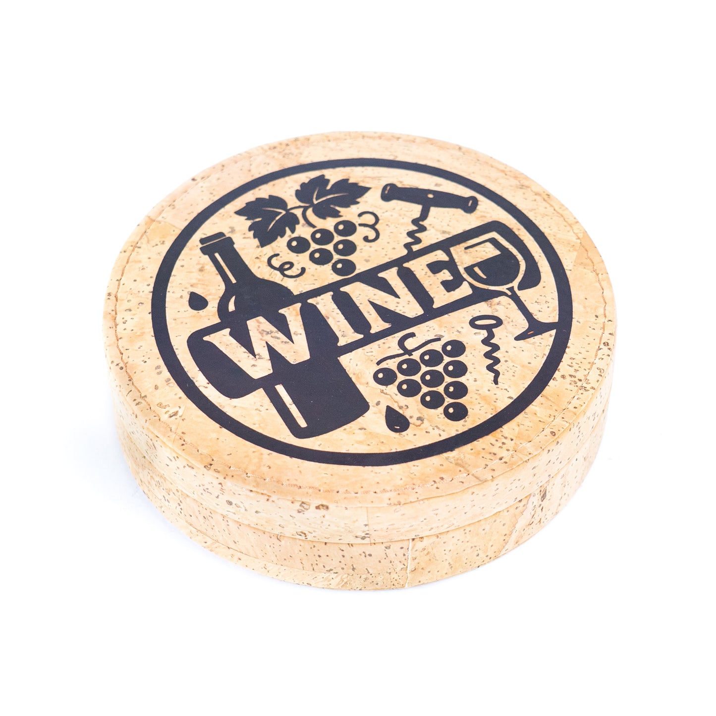 Cork Wine Accessory Gift Set – 4-Piece in Natural Cork Box L-1156
